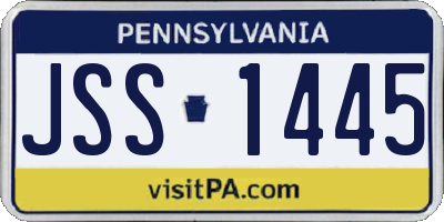 PA license plate JSS1445