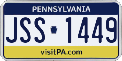 PA license plate JSS1449