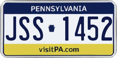 PA license plate JSS1452