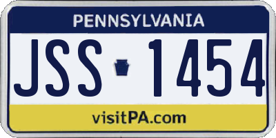 PA license plate JSS1454