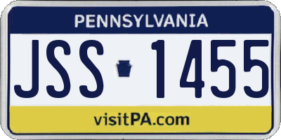 PA license plate JSS1455