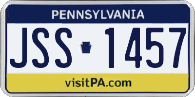 PA license plate JSS1457