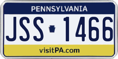 PA license plate JSS1466