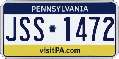 PA license plate JSS1472