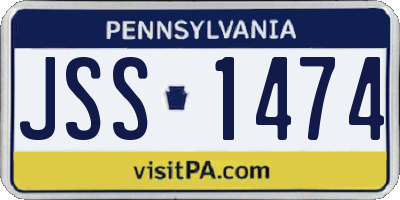 PA license plate JSS1474