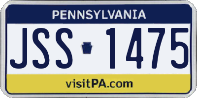 PA license plate JSS1475