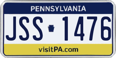 PA license plate JSS1476
