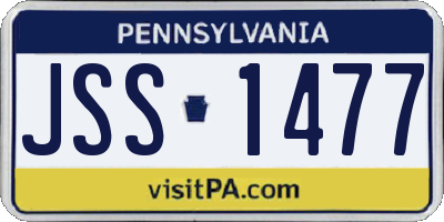PA license plate JSS1477
