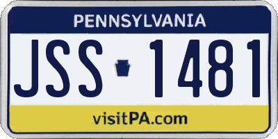 PA license plate JSS1481