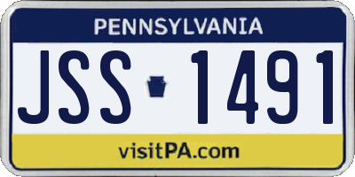 PA license plate JSS1491