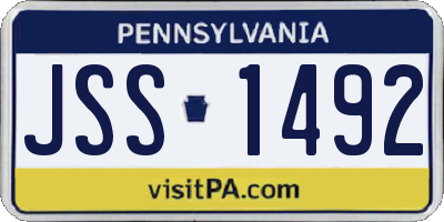 PA license plate JSS1492