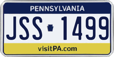 PA license plate JSS1499