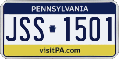 PA license plate JSS1501