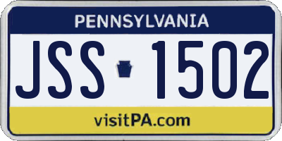 PA license plate JSS1502