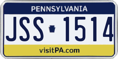 PA license plate JSS1514