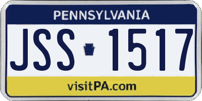 PA license plate JSS1517