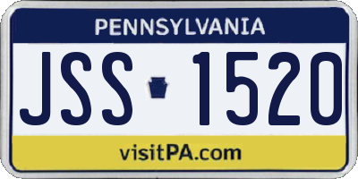PA license plate JSS1520