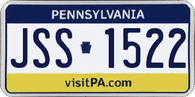 PA license plate JSS1522