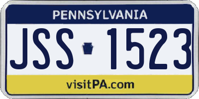 PA license plate JSS1523