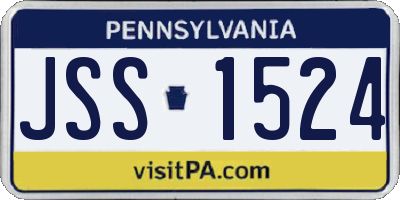 PA license plate JSS1524