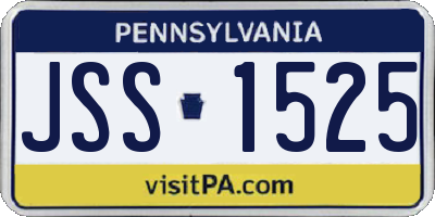 PA license plate JSS1525