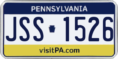 PA license plate JSS1526
