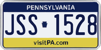 PA license plate JSS1528
