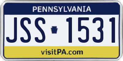 PA license plate JSS1531