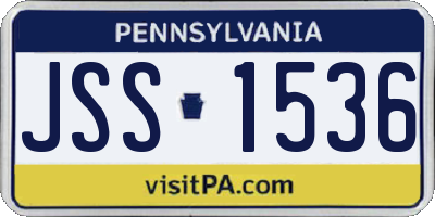 PA license plate JSS1536