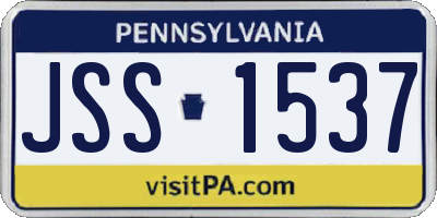 PA license plate JSS1537