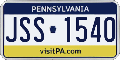 PA license plate JSS1540