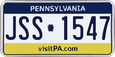PA license plate JSS1547