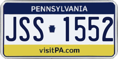 PA license plate JSS1552