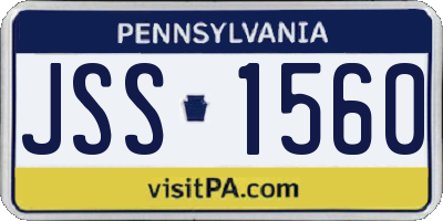 PA license plate JSS1560
