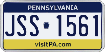PA license plate JSS1561