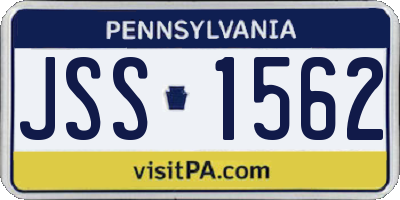 PA license plate JSS1562