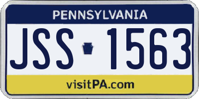 PA license plate JSS1563