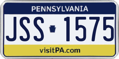 PA license plate JSS1575