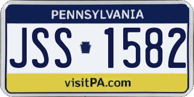 PA license plate JSS1582