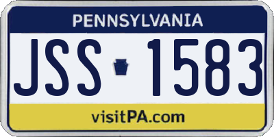 PA license plate JSS1583