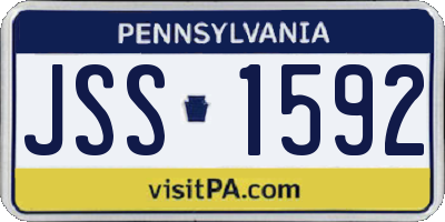 PA license plate JSS1592