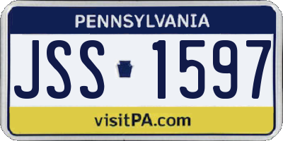 PA license plate JSS1597