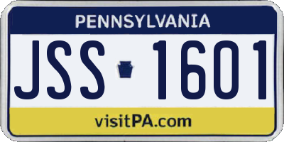 PA license plate JSS1601