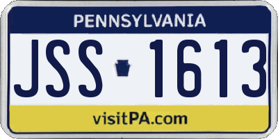 PA license plate JSS1613