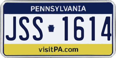 PA license plate JSS1614