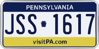PA license plate JSS1617
