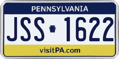 PA license plate JSS1622