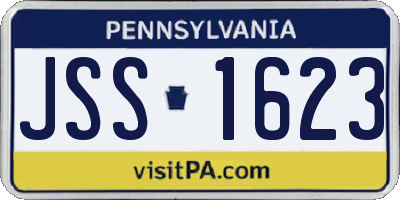 PA license plate JSS1623