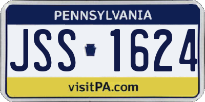 PA license plate JSS1624