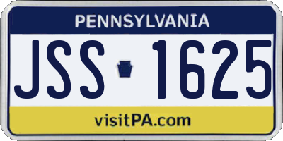 PA license plate JSS1625